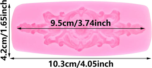 Baroque Fondant Molds Curlicues Scroll Lace Border Silicone Mold Relief Flower Mold Filigree Mold For Sugar Cake Decoration Cupcake Topper Chocola...