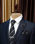 Black White Striped Ties For Men – Tie Set With Pocket Square Cufflinks Tie Clip Bar & Flower Brooch Pin For Mens (Pack of 5) (AXTS50)...