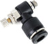TAILONZ PNEUMATIC 3 Pack SL6-M5 Push to Connect Air Line Fitting Air Flow Control Valve 6MM od M5 Npt Elbow 90 Degree Air Speed Control Valve Fitt...