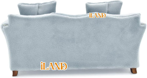 iLAND Dollhouse Couch, Modern Dollhouse Furniture on 1/12 Scale, Miniature Sofa for Dollhouse Living Room (Light Sky Blue Velvet)...