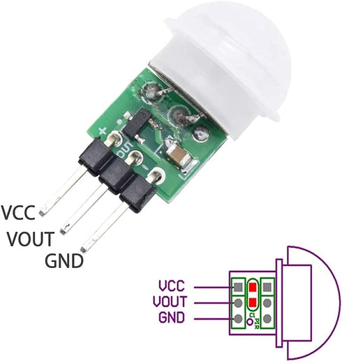 HC-SR312 AM312 Mini PIR Human Body Motion Sensor Module Pyroelectric Infrared IR Distance Detector for Arduino (Pack of 5)...