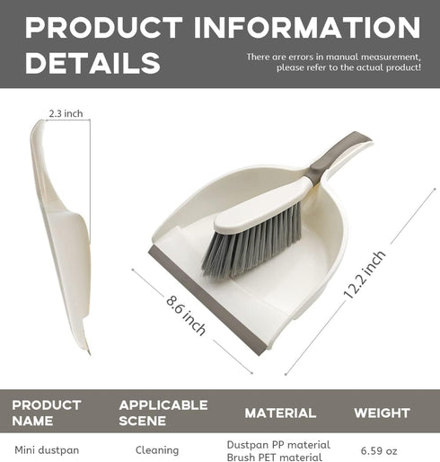 Dust Pan,Dustpan and Brush Set,Dust Pans with Brush,Small Dustpan and Brush Set,Hand Broom and Dustpan Set for Home,Handheld Angled Dustpan and Br...