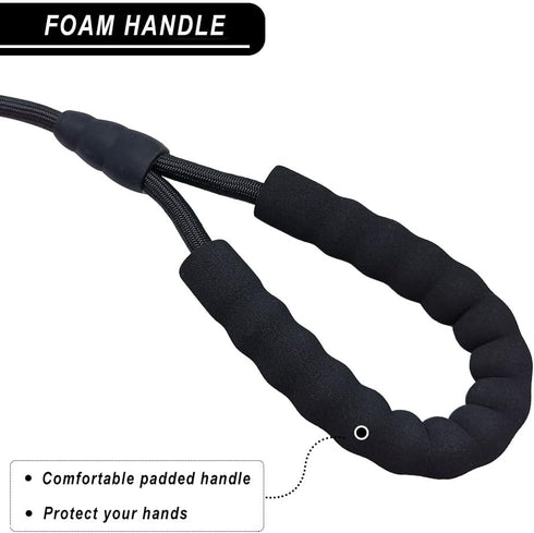 3FT/6FT/10FT Heavy Duty Rope Leash for Dogs with Comfortable Padded Handle Classic Dog Leash for Medium Large Dogs(Black, 6ft)...