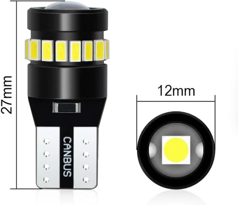 Premium194 LED Bulb Error-Free with Projector & Canbus - 400 Lumens T10 194 LED Auto Bulbs - for Interior, Dome, Map, Door, Courtesy, License Plat...