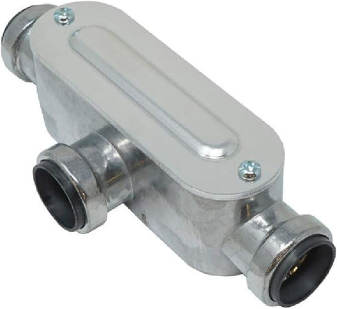 Southwire E-TB-050 1/2" Push Install Type EMT T Conduit Body, Gray...