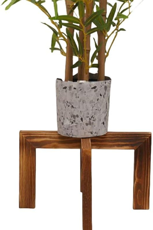 Hewnda 1 Pack Wood Plant Stand,Brown Mid Century Modern Planter Stands,12 Inches Indoor small plant stands?Suitable for succulents, low plants...