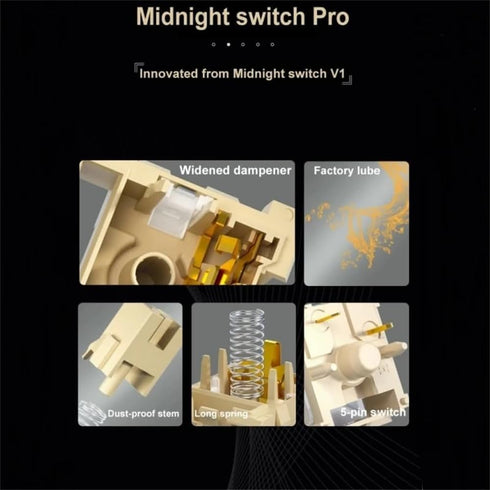 Official Store Mechanical Keyboard Switch Midnight Pro Keystem DIY Tactile Liner 5PIN (10PCS, Tactile)...