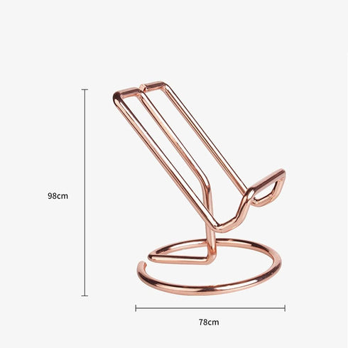 Teensery 1 Pack Metal Wire Frame Holder Stand Tabletop Display Stand for Picture Photo Book Cellphone Pad (Rose Gold)...