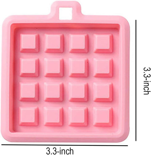 2-Pack Silicone Waffle Mold, Muffin Pans Molds, Waffle Maker Baking Tray Mold Bakeware for Waffle Cake Chocolate Craft Candy Soap Baking, Blue&Pin...