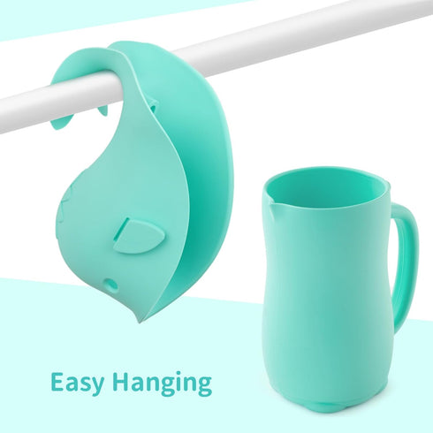 Bathtub Faucet Cover + Rinse Cup Set, Bath Tub Spout Cover for Baby Kids, Baby Wash Rinser Cup Shampoo Bath Rinser Cup, Turquoise Bath Gift Set...