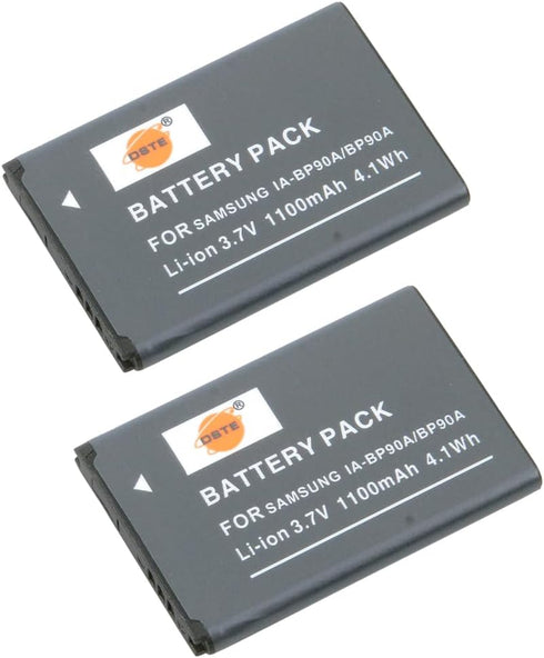 DSTE 2X IA-BP90A BP-90A Battery + DC119 Travel and Car Charger Adapter Compatible Samsung HMX-E10 HMX-E10BN HMX-E10BP HMX-E10BP/EDC HMX-E10OP HMX-...