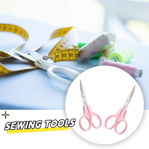 Embroidery Curved Scissors, 3 Pcs, Stainless Steel, for Cross Stitch, Sewing, Crafting, Dressmaking, Pink...