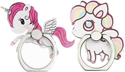 4Pcs Phone Ring Holder Stand, Cute Unicorn Sea Shell Conch 360 Rotation Finger Ring Grip Kickstand Mount for Cellphones and Tablets (Unicorn Ring)...