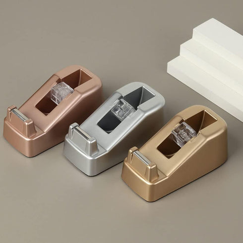 Washi Tape Cutter Office Tape Dispenser Portable Tape Holder Non-Skid Desktop Tape Dispenser Tape Roll Dispenser for Tape Cutter Golden Small Busi...