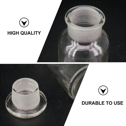 Baluue 250mL Lab Chemicals Bottle Lab Vials Clear Reagent Bottle Glass Narrow Mouth Bottle Clear Glass with Ground Glass Stopper and Graduate for ...