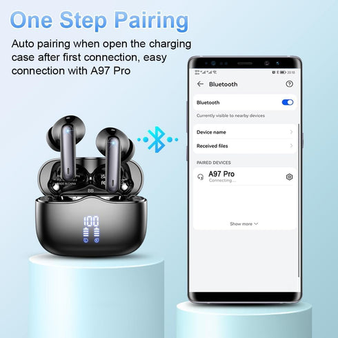 Wireless Earbuds, Bluetooth 5.3 Headphones in Ear with HiFi Stereo Deep Bass, 4 ENC Noise Cancelling Mic Wireless Earphones 40H Playtime, USB-C...