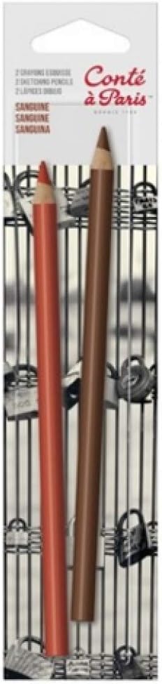 Conté à Paris Sketching Pencil - Sanguine/Sepia (Pack of 2), White...
