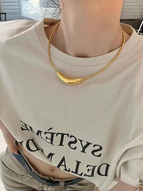 Dtja Chunky Choker Chain Necklace for Women Titanium Steel 18K Gold Plated Thick Round Snake Chain Necklaces Fashion Chic Minimalist Jewelry Gift ...