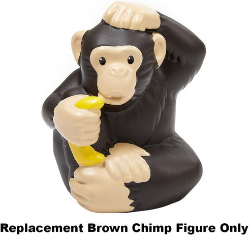 Replacement Part for Fisher-Price Little People Chimpanzee Playset - BDY75~ Replacement Brown Chimp Figure Holding a Banana and Scratching His Hea...