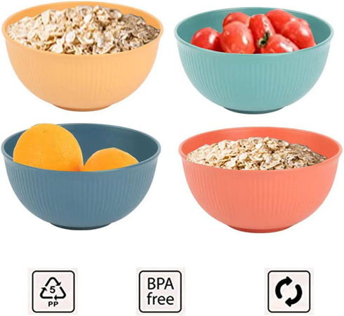 Unbreakable Cereal Bowls 24 oz -Reusable Wheat Straw Fiber Lightweight Bowls Set - Dishwasher & Microwave Safe - Perfect for Snacks,Cereal, Ice Cr...
