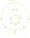 Four Leaf Clover Necklace Bracelet and Stud Set for Women Lucky Flower Gold Plated Jewelry...