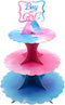 Gender Reveal Cupcake Stand Gender Reveal Party Favors Blue and Pink 3 Tier Cardboard Cake Stand for Girl Boy Party Decorations...