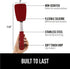 GORILLA GRIP Patented Nonstick Heat Resistant BPA-Free Silicone Spatula, Non Scratch Flexible Head for Pans, Slip Resistant Soft Rubber Handle, Ki...