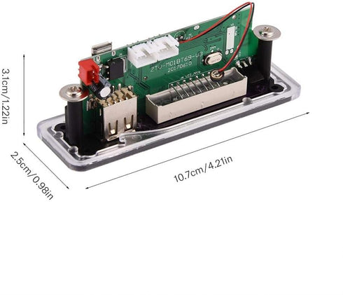 12V MP3 Decoder Module, USB/Bluetooth/SD Card/FM Radio WMA Decoder Board, Hands Call Bluetooth Decoder with Remote Control...