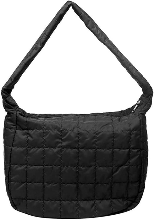 Women's Quilted Shoulder Bag Padded Tote Bag Large Capacity Hobo Purse Lightweight Nylon Padding Handbag...