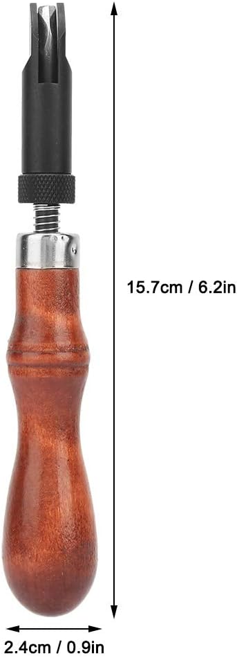 V Type Push Groover, Adjustable Wood Handle Leather Craft Hand Tool V Type Push Grooving Device Leather Grooving Craft Gouge Tool for Professional...