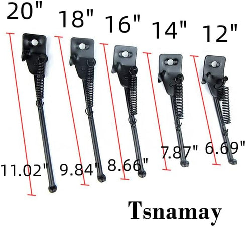 2Pcs Black Bike Kickstand,Child Bicycle Kickstand Single-Side Stand Folding Bicycle Stand Support Rear Mount for 12 Inch Kids Bike...