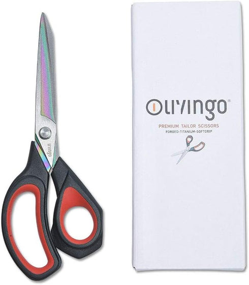 LIVINGO Premium Tailor Scissors Heavy Duty Multi-Purpose Titanium Coating Forged Stainless Steel Sewing Fabric Leather Dressmaking Comfort Grip Sh...