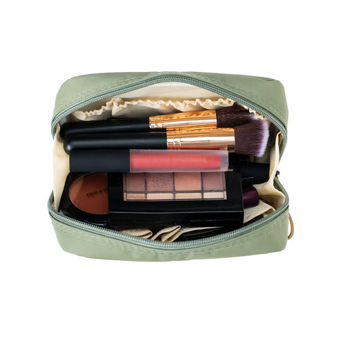 Hekyip Rectangular Beauty Bag, Small Travel Makeup Bag for Purse, Portable Waterproof Cosmetic Pouch for Girls Women (Rectangular Green)...