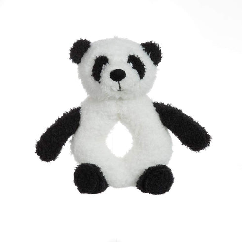 Apricot Lamb Baby Lovey panda Soft Rattle Toy, Plush Stuffed Animal for Newborn Soft Hand Grip Shaker Over 0 Months (White panda, 6 Inches)...