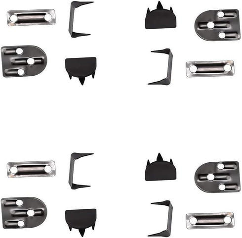 Lakesstory Metal Hooks & Eyes Closure No Sew Black Nickel Hooks Heavy Duty 4-Part Trousers Hooks Closures No Sew Hooks for Pants 4 Sets in a Pack...