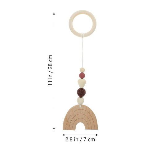 Toddmomy 4Pcs Baby Gym Wood Toys Wooden Hanging Toy Wood Activity Pendant Hanging Toy Sensory Toys Nursery Decor...