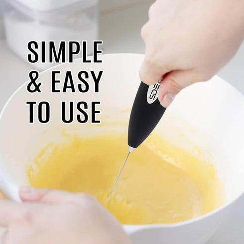 Milk Frother. Electric Mixer and Whisk for Coffee Drinks, Protein Shakes, Teas, Eggs and Sauces. Handheld Cafe Foamer and Mixer...