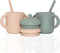 DONGMEI Silicone Straw Cup, silicone sippy cups for baby, 100% Soft Silicone Straw Trainer Cup For Infant, silicone sippy cup baby, 5 Oz (Pink & A...
