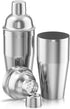 Cocktail Shaker with Double Measuring Jigger,Professional Stainless Steel 24oz Martini Shaker Set,Drink Built-In Strainer,Bartender Kit....