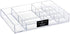 Isaac Jacobs 12-Compartment Clear Acrylic Drawer Organizer (9.4" L x 6.4" W x 1.3" H), Multi-Sectional Tray & Storage Solution for Makeup, School ...