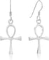 AeraVida History Inspired Ancient Egyptian Heiroglyphs Ankh Symbol of Life .925 Sterling Silver Fishhook Dangle Earrings...