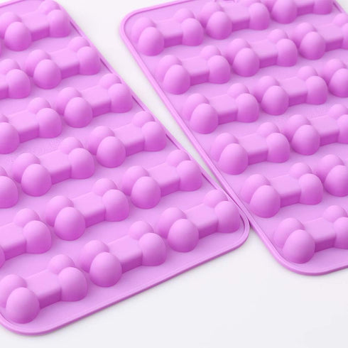 Bone Shaped Silicone Molds, 18 cavity, Food Grade, for Chocolate, Candy, Cake, Pudding, Jelly, Dog Treats. 4 Pcs...