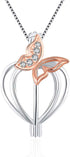925 Sterling Silver Butterfly CZ Cage Pendants Crafting Charm for DIY Necklace Bracelet Jewelry Making...