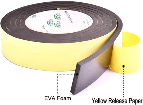 High Density Foam Insulation Tape Adhesive, Seal, Waterproof, Plumbing, HVAC, Weather Tape for Windows, Pipes, Cooling, Air Conditioning, Weather ...