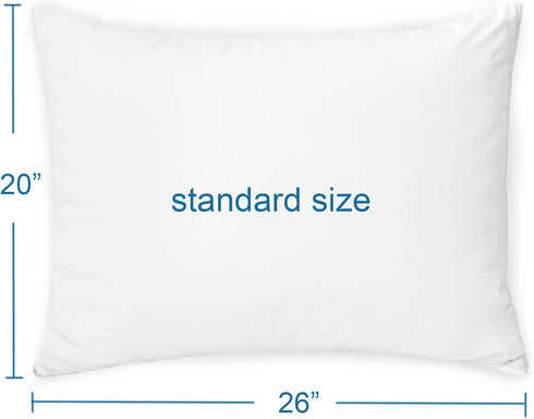 4 Pack Pillow Protector with Zipper Breathable & Noiseless 100% Waterproof Pillow Cases Standard Size 20''×26'' White Pillow Covers......