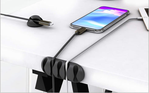 OHill Desk Cable Management Cord Organizer, 16 Pack White Self Adhesive Cord Holder Cable Clips, Ideal Cable Organizer Wire Keeper for Desk, Night...