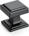Home Expert Black Cabinet Knobs 5 Pack Kitchen Cabinet Knobs Square Black Knobs for Kitchen Cabinets and Drawers Matte Black Drawer Pulls and Knob...