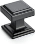 Home Expert Black Cabinet Knobs 5 Pack Kitchen Cabinet Knobs Square Black Knobs for Kitchen Cabinets and Drawers Matte Black Drawer Pulls and Knob...