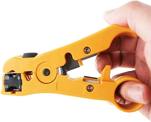 Universal Coaxial Cable Stripper Cutter Stripping Tool for Flat/Round UTP Cat5 Cat6 Coax RG59 /RG6/7/11, 2 Pack...
