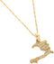 24K Gold Plated The Republic of Haiti Map Pendant Necklace Chain Port-AU-Prince Map Jewelry...